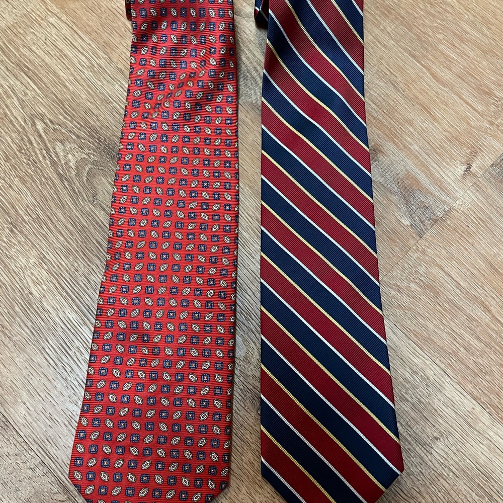 Jos. A. Bank Red Patterned and Striped Ties 100% Silk